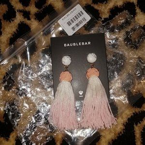 NWT BaubleBar Tassel Earrings Ombre Light Pink